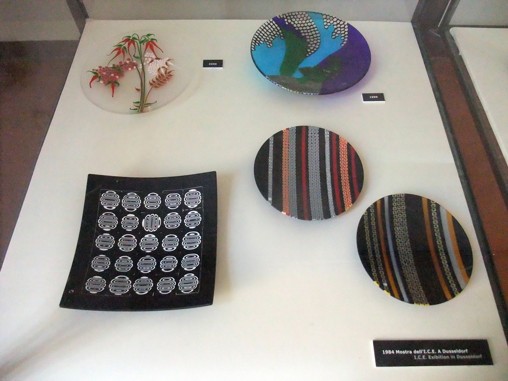 Glass plates at the Museo del Vetro museum at the Murano islands