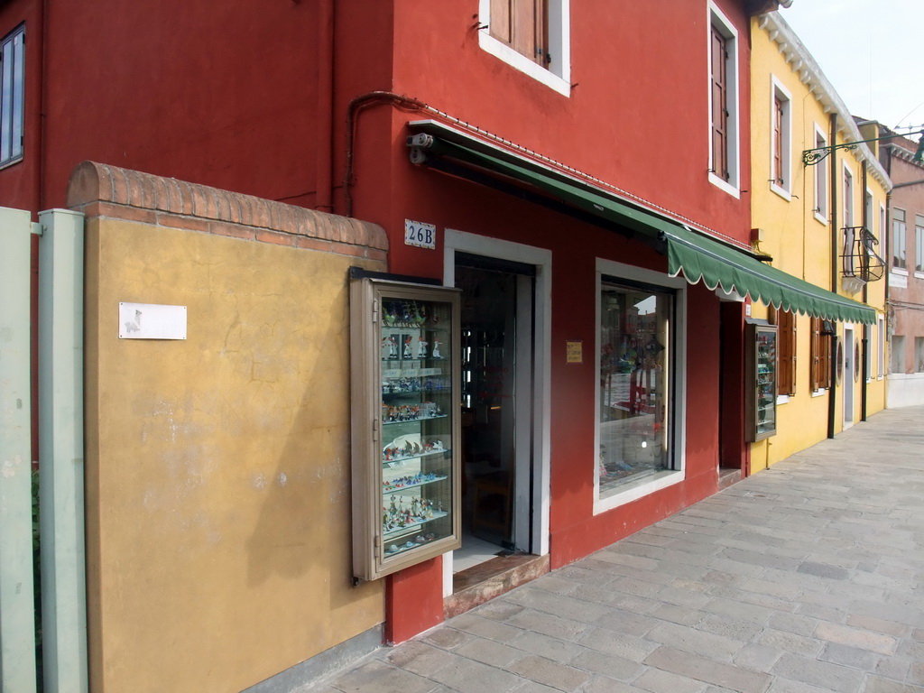 Front of the shop of Mr. Simioni at the Fondamenta Andrea Navagero street at the Murano islands