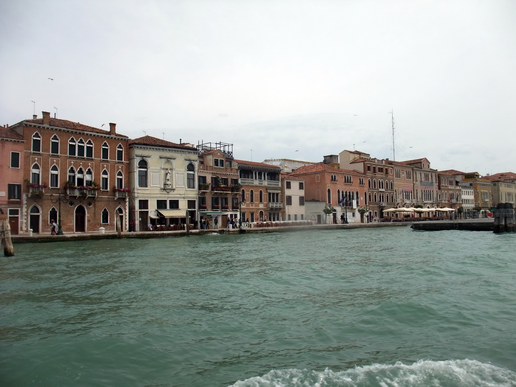 The Canal della Giudecca and buildings at the Fondamenta Zattere al Ponte Lungo street, viewed from the ferry