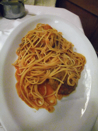 Pasta at the Trattoria Rivetta restaurant at the Campiello Santi Filippo e Giacomo square