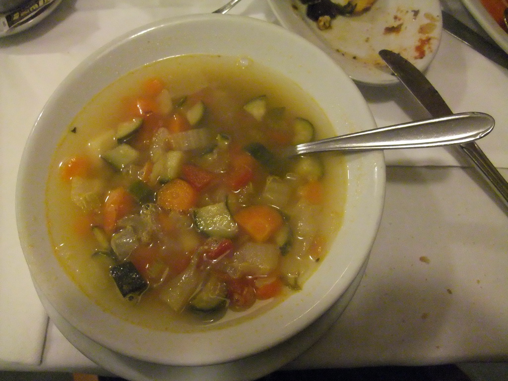 Soup at the Trattoria Rivetta restaurant at the Campiello Santi Filippo e Giacomo square