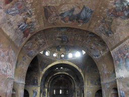 The ceiling of the nave and dome of the Basilica di San Marco church, viewed from the narthex