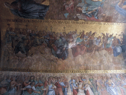 The ceiling of the nave of the Basilica di San Marco church, viewed from the narthex