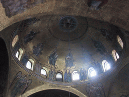 The ceiling of the dome of the Basilica di San Marco church, viewed from the narthex