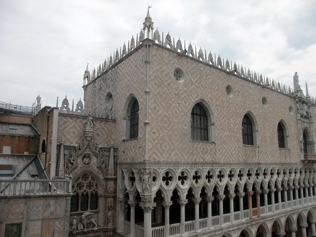 The Porta della Carta gate and the Palazzo Ducale palace, viewed from the loggia of the Basilica di San Marco church