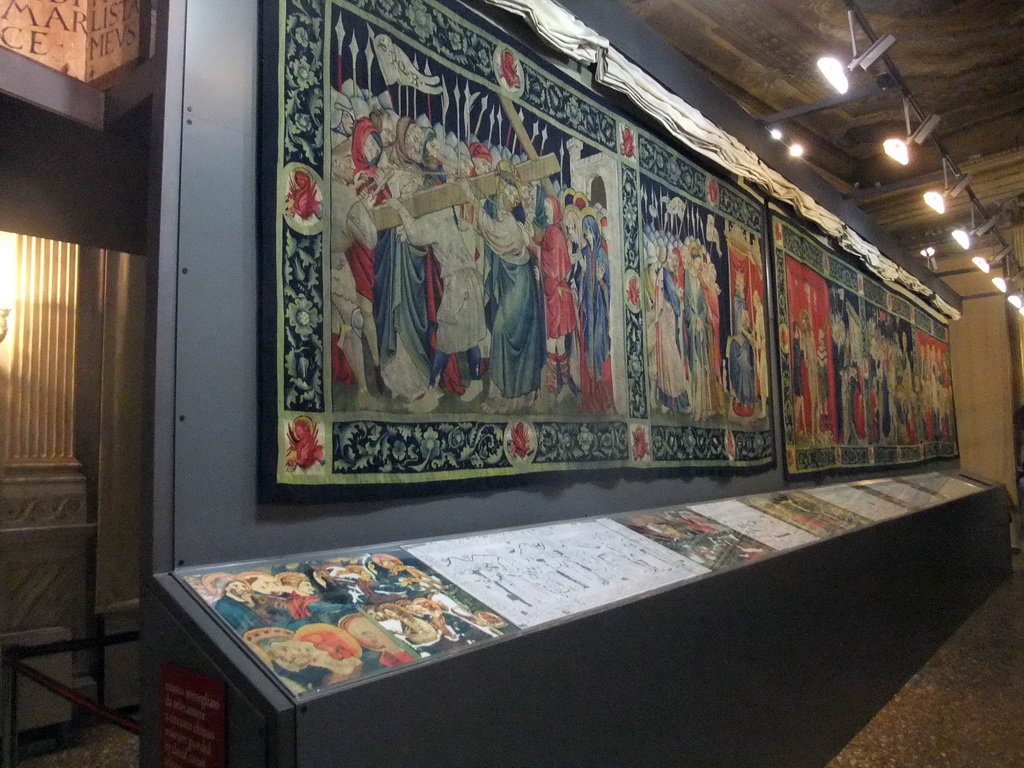 Tapestries at the narthex of the Basilica di San Marco church