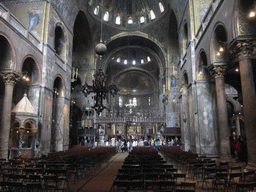 The nave, pulpit, choir, apse and altar of the Basilica di San Marco church