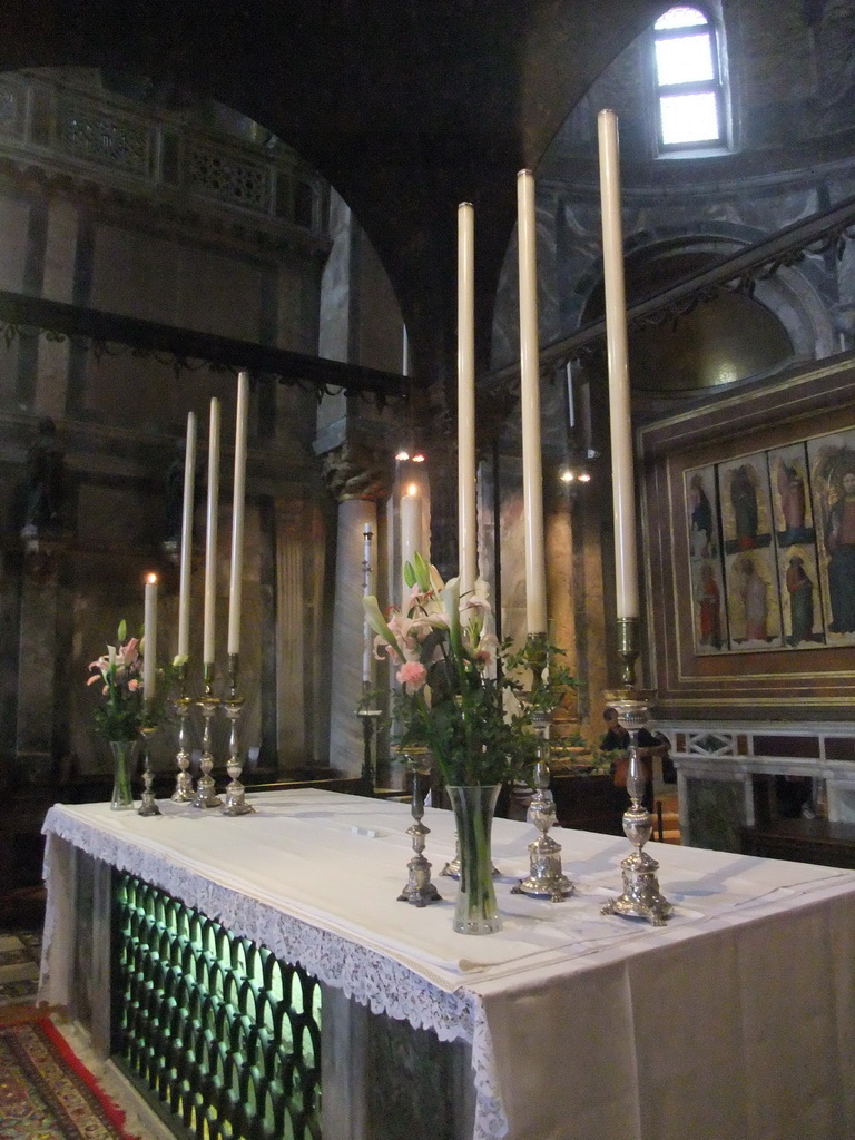 The altar and iconostasis at the apse of the Basilica di San Marco church