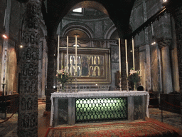 The altar and iconostasis at the apse of the Basilica di San Marco church