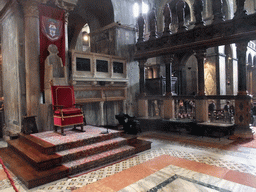 Throne at the choir of the Basilica di San Marco church