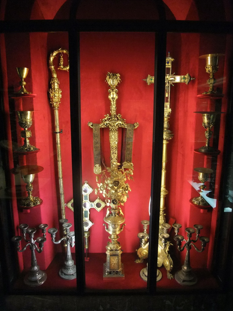 Staffs, cups and chandeleers at the treasury of the Basilica di San Marco church