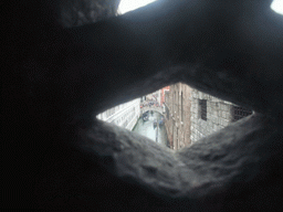 The Ponte de la Canonica bridge over the Rio de Palazzo o de Canonica canal, viewed from a grated window in the Ponte dei Sospiri bridge