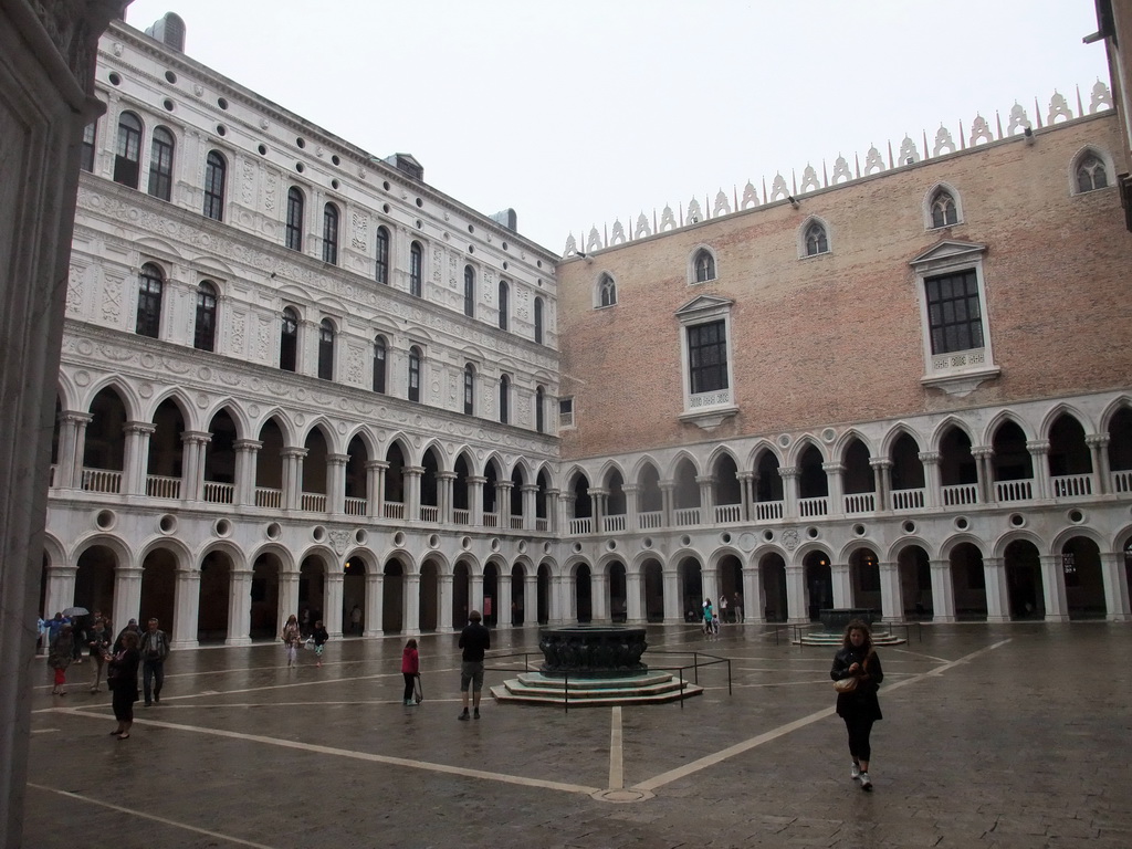 The Courtyard of the Palazzo Ducale palace with its two wells