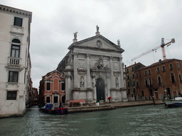 The Chiesa di San Stae church at the Campo San Stae square, viewed from the Canal Grande ferry