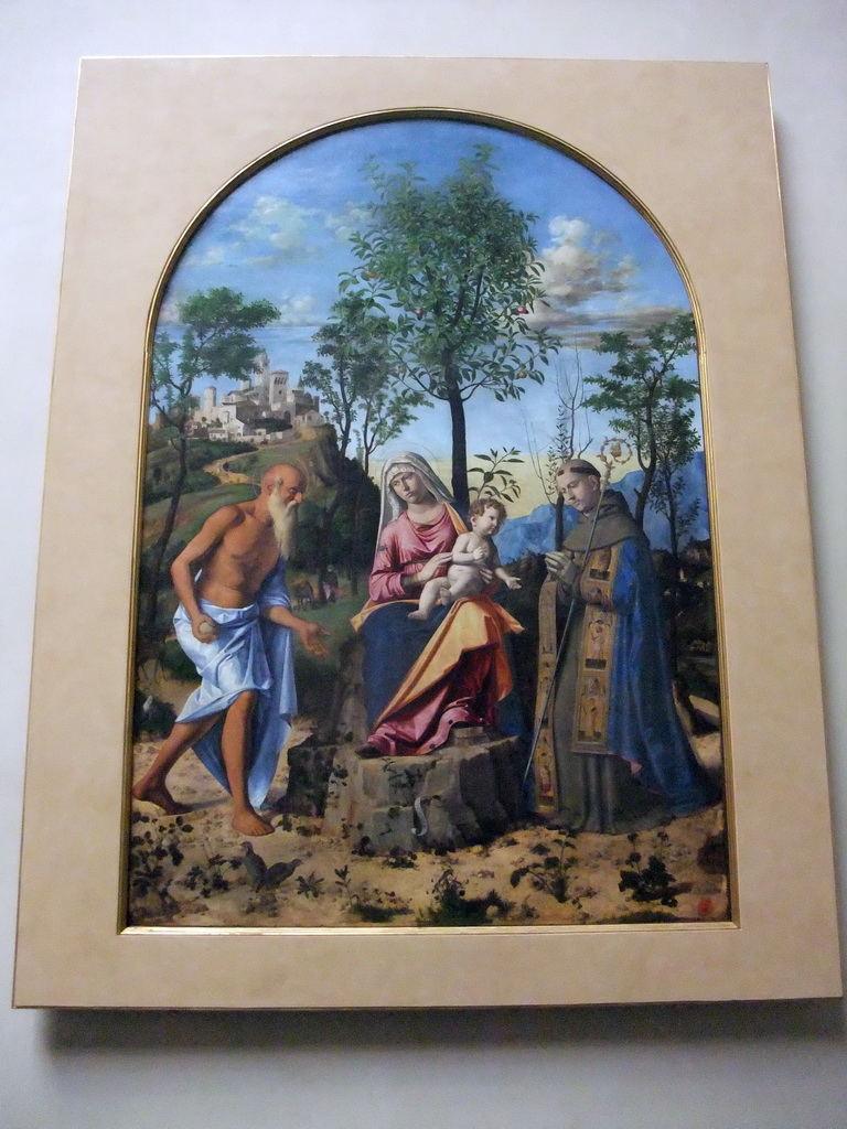 Painting `Madonna dell`arancio` by Giambattista Cima da Conegliano, at room II of the Gallerie dell`Accademia museum