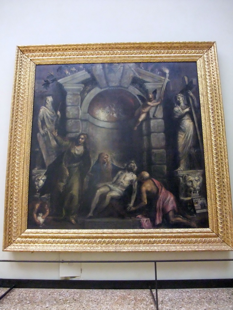 Painting `Pietà` by Tiziano Vecellio, at room X of the Gallerie dell`Accademia museum