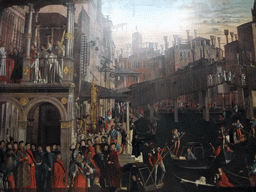 Part of the painting `Miracolo della reliquia della Croce al ponte di Rialto` by Vittore Carpaccio, at room XX of the Gallerie dell`Accademia museum