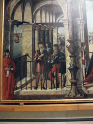 Detail of the painting `Arrivo degli ambasciatori` by Vittore Carpaccio, at room XXI of the Gallerie dell`Accademia museum
