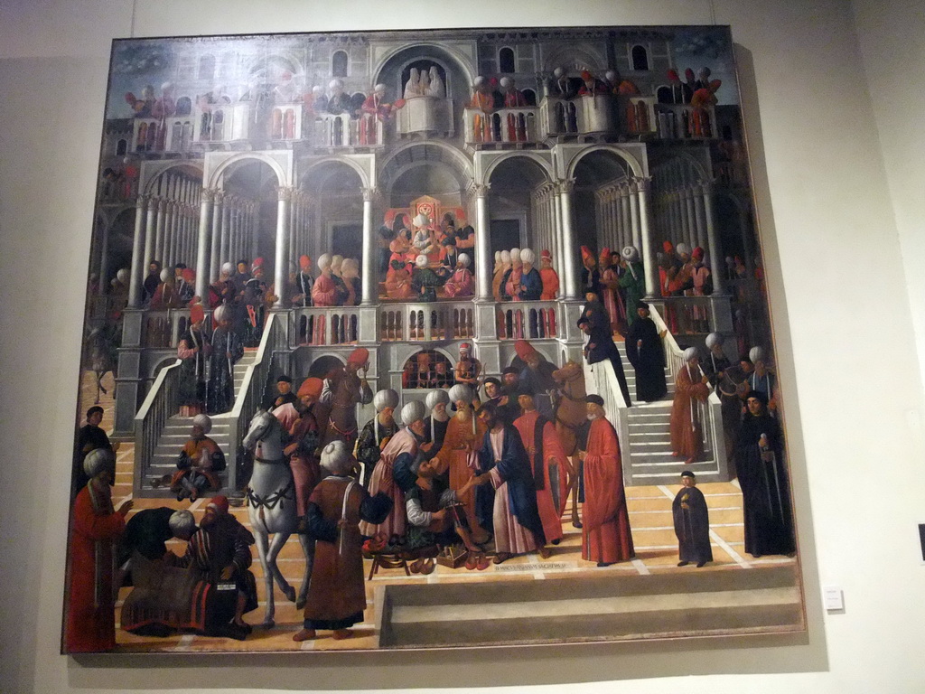 Painting `San Marco risana Aniano` by Giovanni Mansueti, at room XXIII of the Gallerie dell`Accademia museum