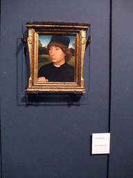 Painting `Ritratto di giovane uomo` by Hans Memling, at room IV of the Gallerie dell`Accademia museum