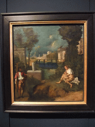 Painting `La tempesta` by Giorgione da Castelfranco, at room XXIII of the Gallerie dell`Accademia museum