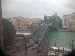 The Ponte dell`Accademia bridge over the Canal Grande, viewed from room XXIII of the Gallerie dell`Accademia museum
