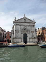 The Chiesa di San Stae church at the Campo San Stae square, viewed from the Canal Grande ferry