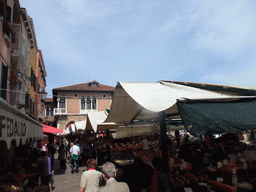 Market stalls at the Campo della Pescaria square