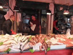 Fish market stall at the Campo della Pescaria square