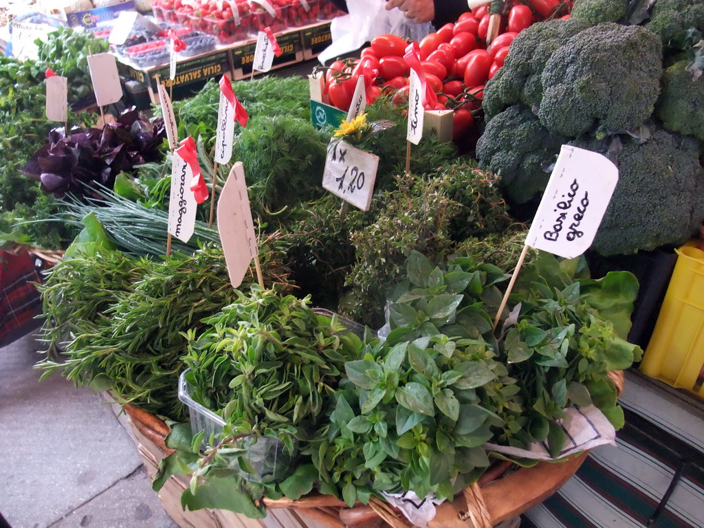 Vegetables at the market at the Calle Beccarie Cannaregio street