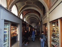 Shops at a gallery at the Ruga degli Orefici street