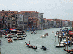 Boats in the south side of the Canal Grande, viewed from the Ponte di Rialto bridge