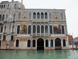 The Palazzo Barbarigo palace at the Canal Grande, viewed from the ferry to the Lido di Venezia island