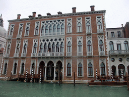 The Palazzo Genovese palace at the Canal Grande, viewed from the ferry to the Lido di Venezia island
