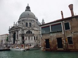 The Santa Maria della Salute church and the Ex-Abbazia San Gregorio building at the Canal Grande, viewed from the ferry to the Lido di Venezia island