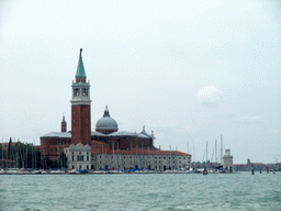 The Bacino di San Marco basin and the San Giorgio Maggiore island with the Basilica di San Giorgio Maggiore church, viewed from the ferry to the Lido di Venezia island