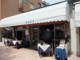 Front of the Roxy restaurant at the Gran Viale Santa Maria Elizabetta street at the Lido di Venezia island