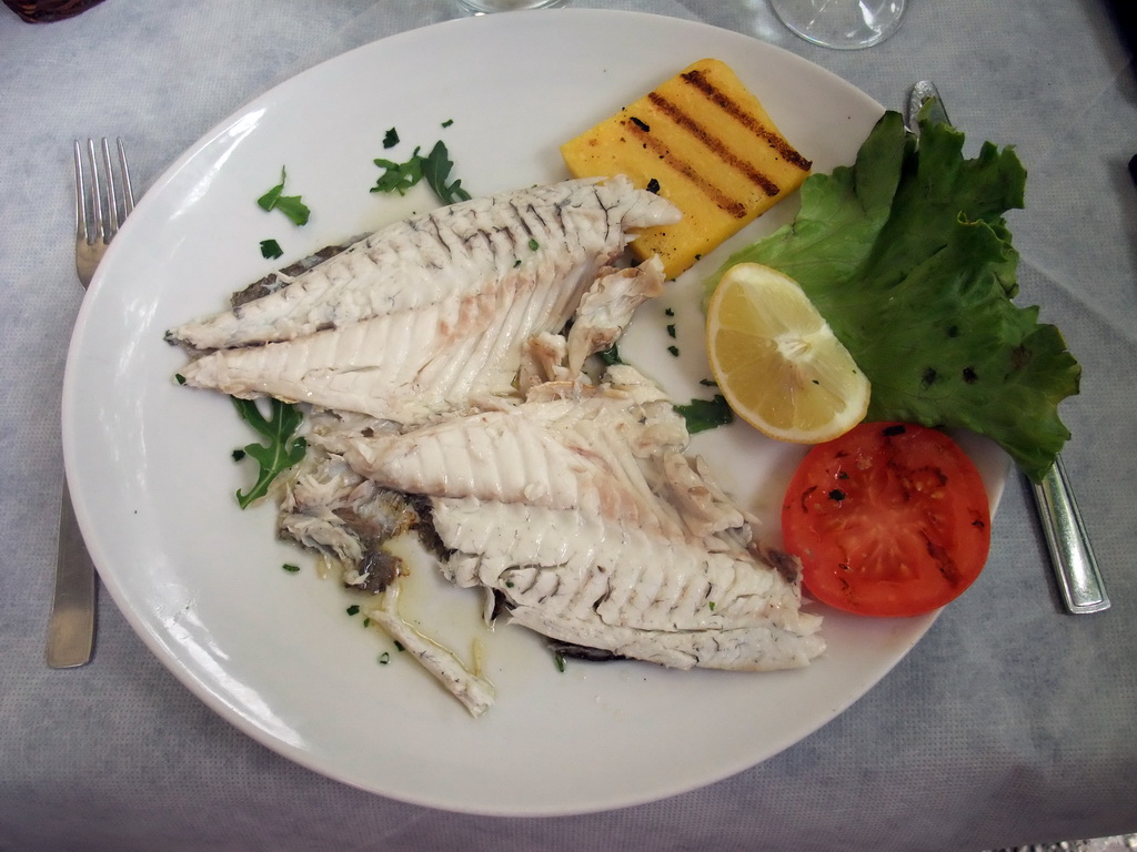 Fish at the Roxy restaurant at the Lido di Venezia island