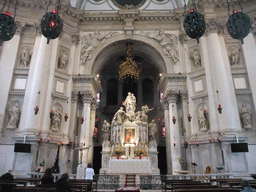 High altar with the holy icon of Panagia Mesopantitisa at the Basilica di Santa Maria della Salute church