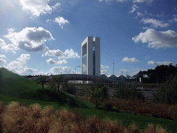 Bridge over the A73 highway and the Innovatoren Jo Coenen tower at the Environment section