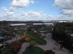 Park and restaurants at the Relax and Heal section, viewed from the Floriadebaan funicular