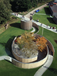 Small pavilions with trees at the Environment section, viewed from the Floriadebaan funicular