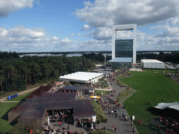 The Environment section with the Innovatoren Jo Coenen tower and the Floriade Street, viewed from the Floriadebaan funicular