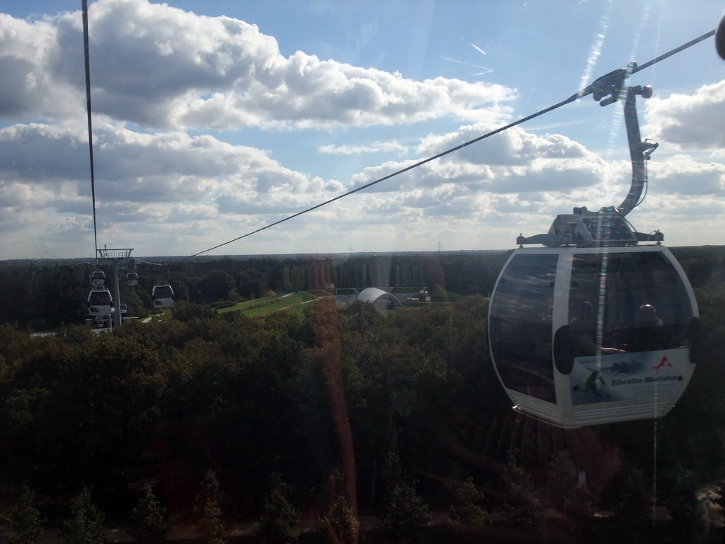 The Floriade Theatre at the World Show Stage section and the Floriadebaan funicular, viewed from inside