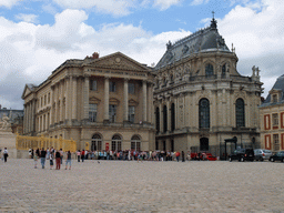Right front of the Palace of Versailles, with the Chapel of Versailles