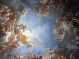 Fresco on the ceiling of the Hercules Salon in the Grand Appartement du Roi in the Palace of Versailles