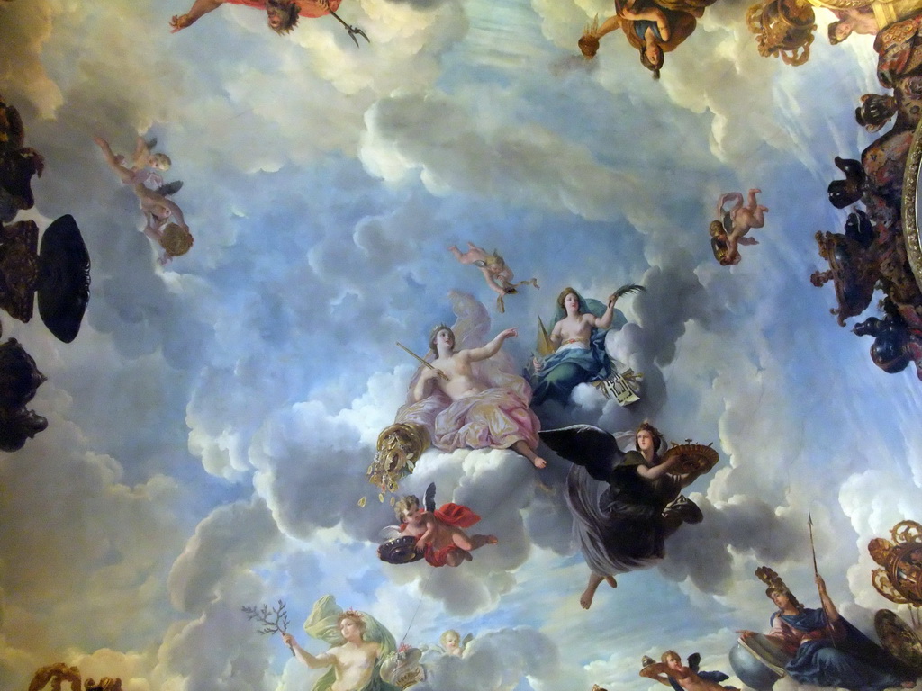 Fresco on the ceiling of the Abundance Salon in the Grand Appartement du Roi in the Palace of Versailles