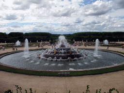 The Bassin de Latone fountain, both Bassin des Lézards fountains and the Grand Canal in the Gardens of Versailles