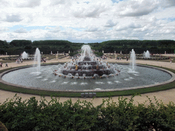 The Bassin de Latone fountain, both Bassin des Lézards fountains and the Grand Canal in the Gardens of Versailles