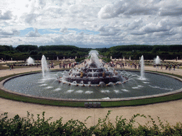 The Bassin de Latone fountain, both Bassin des Lézards fountains and the Grand Canal in the Gardens of Versailles